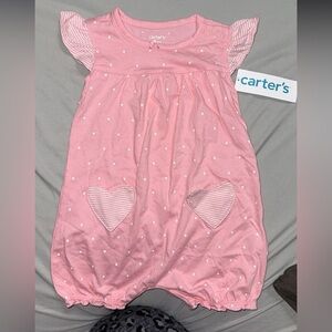Carter's Pink Polka Dot Jumper with Heart Pockets